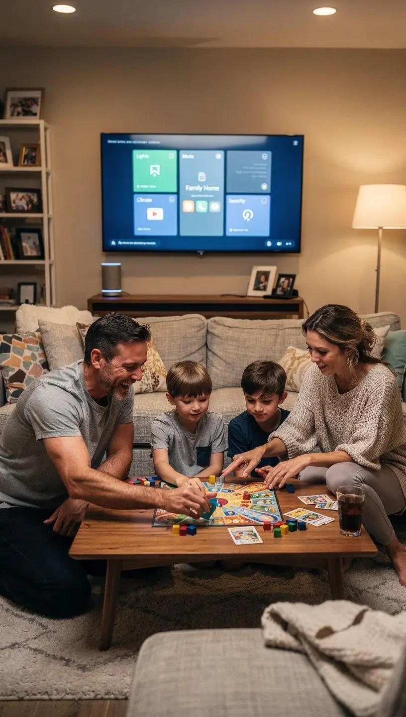 Managing smart home devices with mobile apps illustration